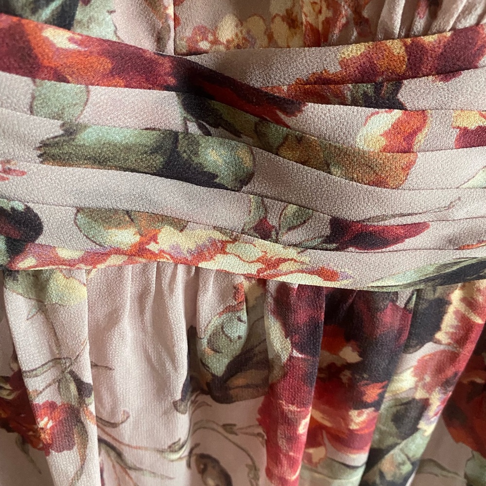 NWT Azazie Atelier Stevie Dress Women 8 Floral Mauve Multi Romantic Long Sleeves - Picture 5 of 14